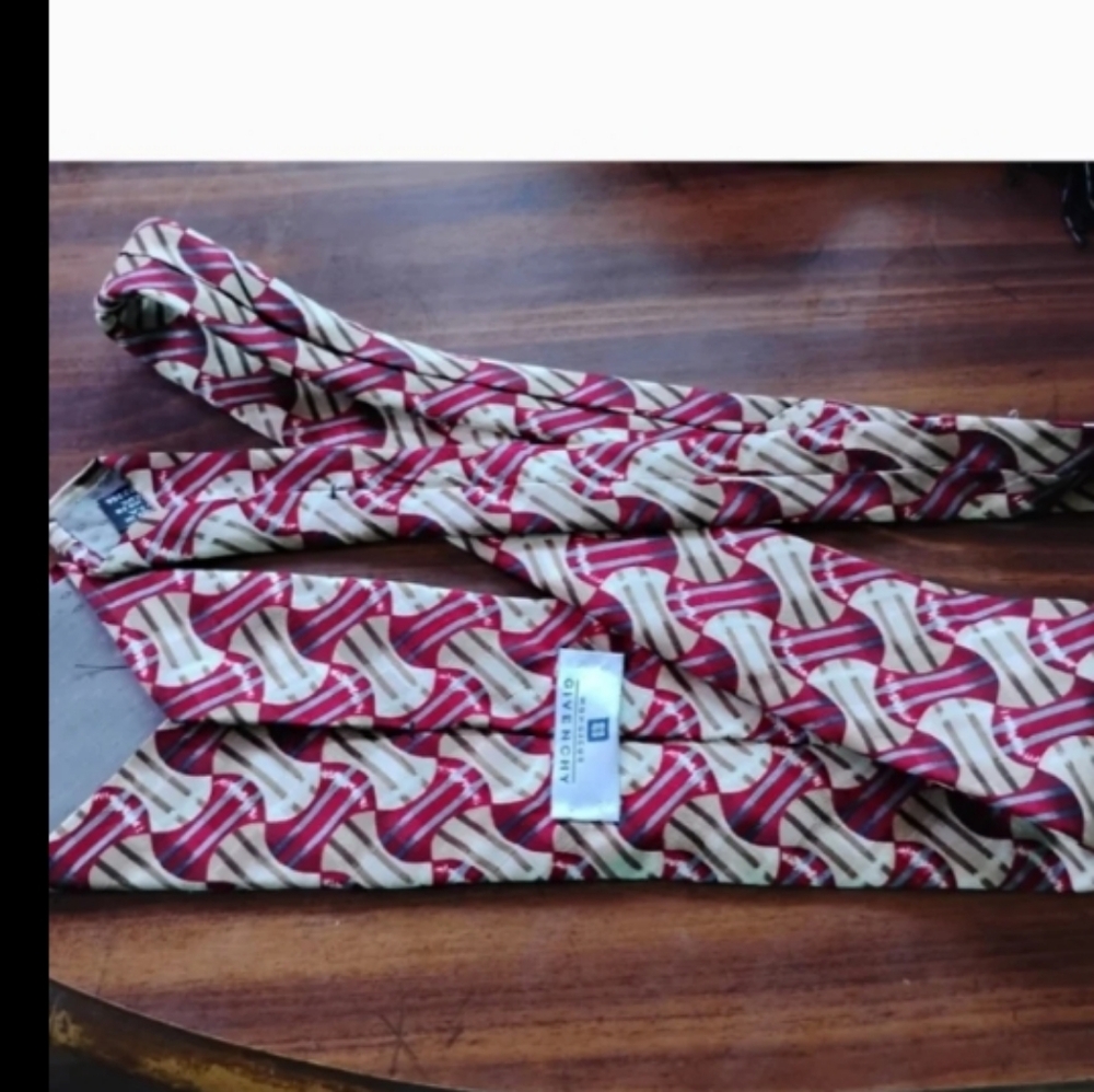 Givenchy Red and White Patterned Tie
